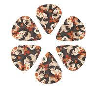 Autumn Pugs Tree Guitar Picks 6 Pack Thin Medium Heavy Thickness Guitars Pick For Acoustic Electric Guitar Ukulele Bass 0.46mm