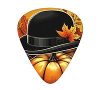 Autumn-Pumpkin 12 Pack Guitar Picks With 3 Thicknesses And Storage Box, Abs Plectrums For Electric Bass Guitar Players
