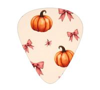 Autumn Pumpkin Bow Guitar Picks Gift Set - 12 Smooth Durable Plectrums For Acoustic, Electric & Bass Guitar, Perfect Present For Guitar Lovers & Musicians