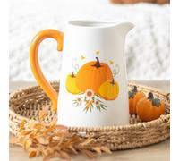 Something Different Autumn Ceramic Pumpkin Flower Jug (One Size) (White/Orange)