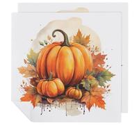 Autumn Pumpkin Cloth Napkins 2 Pack Fall Maple Leaves Reusable Dinner Table Napkins for Home Hotel Restaurant Weddings Party