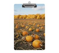 Autumn Pumpkin Field Clipboard,Decorative Clip Board Acrylic Clipboards with Low Profile Metal Clip for Office,Teachers,Standard Letter Size 8.5x12.5