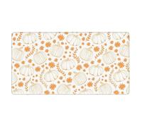Autumn Pumpkin Flower Leaf,Mouse Pad Large Desk Pad Computer Keyboard Mouse Mat with Non Slip Rubber Base 40 x 70 cm