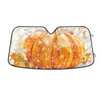 Autumn Pumpkin Glittering Car Windscreen Sun Shade Block UV Rays Windshield Sunshade, L