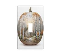 Autumn Pumpkin Light Switch Cover Plate, Cozy Cottage Design for Fall Decor, Thermoplastic Wall Plate, Standard Size, Perfect for Seasonal Home Accents Single Toggle