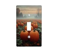 Autumn Pumpkin Light Switch Cover Plate, Orange Decorative Wall Decor for Fall Season, Thermoplastic, Standard Size Single Toggle