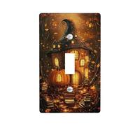 Autumn Pumpkin Light Switch Cover Plate/Outlet Covers, Cozy Cottage Design for Fall Decor, Thermoplastic Wall Plates, Standard Size Single Toggle