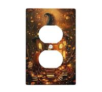 Autumn Pumpkin Light Switch Cover Plate/Outlet Covers, Cozy Cottage Design for Fall Decor, Thermoplastic Wall Plates, Standard Size Single Duplex Outlet