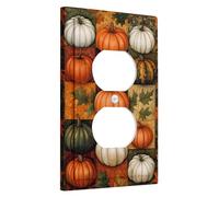 Autumn Pumpkin Light Switch Cover Plate/Outlet Covers, Rustic Fall Decor for Home Accents, Thermoplastic Wall Plates, Standard Size Single Duplex Outlet