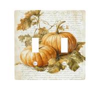 Autumn Pumpkin Light Switch Cover Plates/Outlet Covers, Warm Orange Gourds for Seasonal Decor, Thermoplastic Wall Plates, Standard Size Double Toggle
