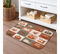 Autumn Pumpkin Patch Quick Dry Bath Mat, Rustic Farmhouse Decorative Non Slip Shower Rug, Cozy Flannel Washable Bath Rugs for Bathroom Toilet Restroom 20x32 Inch