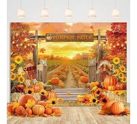 Autumn Pumpkin Photo Backdrop Autumn Harvest Pumpkin Patch Photography Background Fall Halloween Kids Newborn Baby Shower Party Decorations Background (8X6FT (240x180cm))