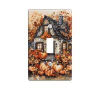 Autumn Pumpkin Shape Switch Cover Plates, Vintage Home Decor for Wall Accents, Thermoplastic Device Holder, Single Size Duplex Plug