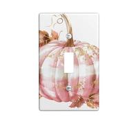 Autumn Pumpkin Switch Plates Peach Gold Glitter Wall Decor Thermoplastic Standard Size