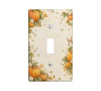 Autumn Pumpkins And Bunny Illustration Toggle Switch Plate | Autumn Harvest Theme, Woodland Bunny Illustration, Watercolor Aesthetic, Rustic Country Style, Seasonal Home Accents