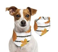 Autumn Pumpkins And Leaves,Dog Bandanas Cotton Pet Scarf Adjustable Bibs for Pet,S