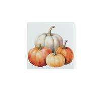 Autumn Pumpkins Glass Hot Pot Stand - Autumnal Gift Trivet - Kitchen Chopping/Cutting Board Worktop Protector with Non-Slip Feet 20cm x 20cm (8" x 8")