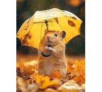 Autumn Rain Hamster 500 Piece Jigsaw Puzzles for Adults, Fun jigsaw puzzles 500 pieces, Challenging Puzzle Perfect for Game Nights, Finished Puzzle Size is 52x38cm