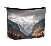 Autumn Rainy in The Valley Makeup Bag for Women Portable Cosmetic Waterproof Pouch Aesthetic Handheld Travel Work