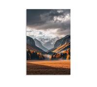 Autumn Rainy in The Valley Wall Art, 08x12inch(20x30cm) Vertical Canvas Wall Art Prints, Modern Home Hanging Decor for Living Room, Bedroom, Office, Framed/Unframed, Unframe-style