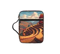 Autumn Rice Fields Print Bible Cover Case/Book Cover, Bible Case for Women Girls,with Handle Fits for Standard Size Bible