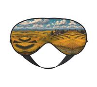 Autumn Rice Fields Print Satin Sleep Mask & Eye Mask | Deep Dream Sleep Masks for Women & Men | Soft Sleeping Eye Mask to Nourish Skin