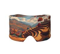 Autumn Rice Fields Print Sleep Eye and Ear Muffs Mask - Soft & Breathable, Ideal for Travel, Meditation, and Nighttime Use