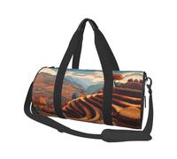 Autumn Rice Fields Print Travel Duffel Bag, Foldable Gym Bag Overnight Weekend Bags for Women, Large Holdall Bag Cabin Bag for Sports and Travel