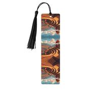 Autumn Rice Fields Print Wooden Bookmark â€“ Ideal Book Lovers with Tassel for Hardcover Books, Notebooks