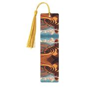 Autumn Rice Fields Print Wooden Bookmark â€“ Ideal Book Lovers with Tassel for Hardcover Books, Notebooks