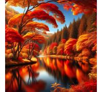 Autumn River 120 Piece Jigsaw Puzzles for Adults and Kids, Impossible Puzzle, Jigsaws 120 pieces for adults Gifts, Difficult jigsaw puzzles for The Whole Family
