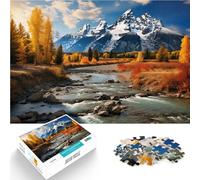 Autumn River and MountainsAdults Puzzles 1000 Piece Jigsaws Toy Intellectual Game for is ideal as a gift for the whole family 38x26cm