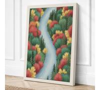 Autumn River Through Gardens Canvas Wall Art Print 30x20 Inch (76 x 51 cm)