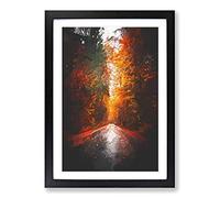Autumn Road in Austria in Abstract Framed Print | A2 Black Framed Wall Art | Ready to Hang | Abstract Landscape Picture | Living Room Bedroom Lounge Office