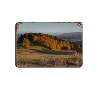 Autumn Rolling Hills, Autumn Forests, Western Cities Retro Poster Metal Tin Sign Chic Art Retro Iron Painting Bar People Cave Cafe Family Garage Poster Wall Decoration 8x12inch(20x30cm)
