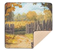 Autumn Rustic Thanksgiving Day Harvest Festival Large Sturdy Baby Activity Play Mat for Floor Cozy Breathable Baby Crawling Mat for Babies Infants Toddlers, 50'' x 50''