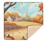 Autumn Rustic Thanksgiving Day Harvest Festival Large Stylish Baby Activity Play Mat for Floor 1-Piecing Infant Play Activity Mat for Babies Infants Toddlers, 50'' x 50''