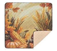 Autumn Rustic Thanksgiving Day Harvest Festival Soft Foam Baby Gym & Activity Mat for Indoor Outdoor Washable Tummy Time & Crawling Mat for Babies Infants Toddlers, 50'' x 50''