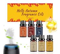 Autumn Scented Oil Collection, 6 Pack Fragrance Set, Air Purifier Compatible Oils with Warm Notes, Candle Making Accessory, Home Relaxation Kit with Blend for Living Room Spa