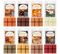 Autumn Scented Wax Melts, Fall Soy Wax Melts, Holiday Scent Wax Cubes/Tarts for Burner - Pumpkin Spice, Caramel Apples, Candy Corn, Vanilla, Apple Cider, Cinnamon, Snickerdoodle, Autumn Wreath, 8x75g