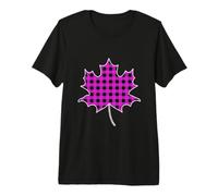 Autumn Season Maple Leaf Purple Buffalo Plaid Premium T-Shirt