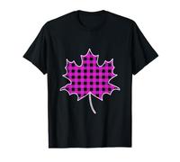 Autumn Season Maple Leaf Purple Buffalo Plaid Value Graphic T-Shirt