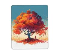 Autumn Season Tree Print Mouse Pad with Stitched Edges Waterproof Laptop Mouse Mat Non-Slip Rubber Base Gaming Mousepad for Home Office Travel