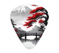 Autumn Serenity Mount Fuji Guitar Picks Gift Set - 12 Smooth Durable Plectrums For Acoustic, Electric & Bass Guitar, Perfect Present For Guitar Lovers & Musicians