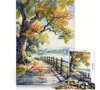 Autumn Serenity Path Jigsaw 1000 Pieces for Teenagers Cognitive Workout Gentle Engagement No Rough Edges Meaningful Gift (50X75CM)