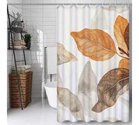 Autumn Shower Curtain, Bathroom Curtain with 12 Hooks | Waterproof Polyester | Rustproof Eyelets | Weighted Hem | Machine Washable | Quick Dry | Bathroom Accessories Decor | 100x130cm Leaf Y#242