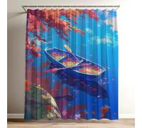 Autumn Shower Curtain Extra Long Shower Curtain 120 x 180 cm / 47 x 70 inch, Soft Polyster Fabric, Quick Dry, 3D HD Printed Includes 12 Plastic Hooks,Durable Bathroom Curtains for Bathroom Boat Wy-104