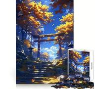 Autumn Shrine Passage Jigsaw Puzzles for Adults1000 Pieces Sharp Mind Mindful Leisure Firm Fit Joyful Xmas (38X52CM)