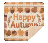 Autumn Silhouette Leaves Soft Padded Baby Playmat for Indoor Outdoor Waterproof Tummy Time & Crawling Mat for Newborns Babies Infants Toddlers, 50'' x 50''