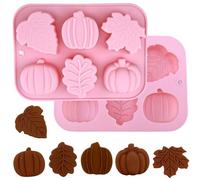 Autumn Silicone Chocolate Molds Pumpkin, Leaves and Maple Leaves Shape 3D Chocolate Candy Moulds for Autumn, Thanksgiving Day, Harvest Theme(1 Piece)